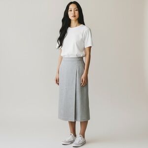 [WOMEN] UNIQLO Pencil Skirt S Grey Blue | Classic Minimalist Style